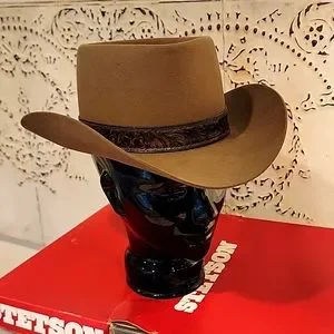 【激レア✨】ヴィンテージ STETSON revenger beaver hat Vtg Stetson 3X Beaver Revenger Last Drop Brown Cowboy